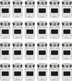 vidaXL 24 db tárolóedény matricával 300 ml