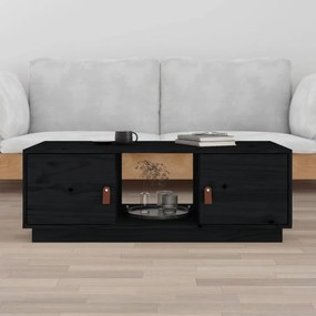 fekete tömör fenyőfa dohányzóasztal 100 x 100 x 40 cm