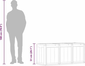 Szürke Pp Fa Hatású Kerti Tárolóláda 270 L