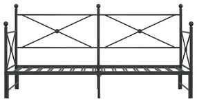 kihúzható kanapéágy matrac nélkül fekete 90x200 cm acél