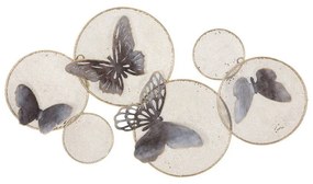 Pillangós fali dekoráció kompozíció, szürke-arany - EPHEMERE