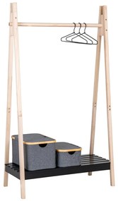 Torino ruhatartó állvány, MDF, natúr/fekete