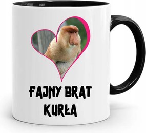 Bögre Fekete Ajándék Testvérnek Hűvös Tyúk Testvér nyomtatott fényképpel