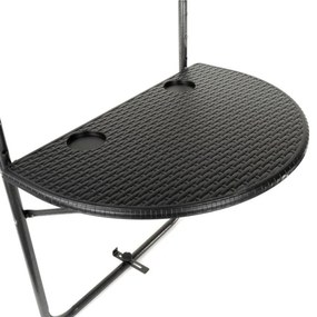 GARTHEN Felfüggeszthető összecsukható asztal fekete