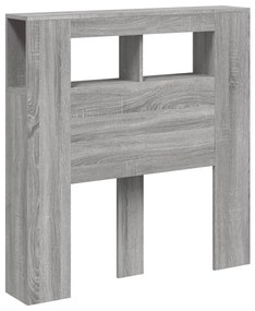 szürke sonoma szerelt fa LED-es fejtámla 100x18,5x103,5 cm