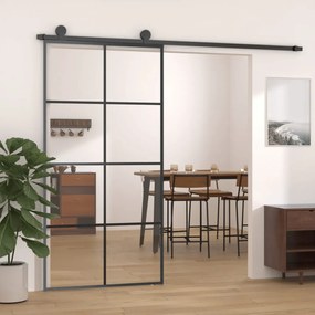 fekete ESG üveg és alumínium tolóajtó 102,5 x 205 cm