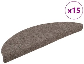 15 db krémszínű tűlyukasztott öntapadó lépcsőszőnyeg 56x17x3 cm