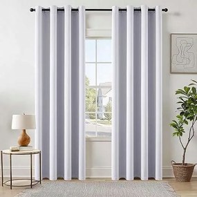 Kész sötétítő függöny kerekekkel 140x175cm Szürke-fehér 2 db-os szett