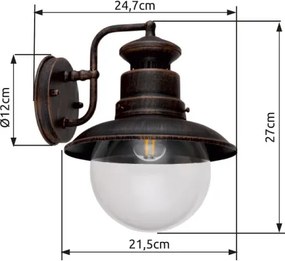GLOBO 3272R SELLA Klasszikus Kültéri Fali Lámpa IP44
