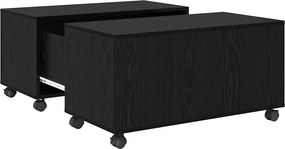 vidaXL Dohányzóasztal fiókkal Fekete tölgy 75 x 75 x 38 cm Faanyag