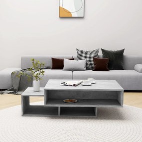 Betonszürke szerelt fa dohányzóasztal 105 x 55 x 32 cm