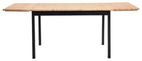 Brisbane bővíthető borovi fenyő étkezőasztal fekete konstrukcióval, 120 (200) x 70 cm - Bonami Essentials