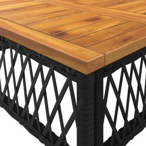 2 részes fekete polyrattan kerti ülőgarnitúra párnával