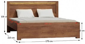 Franciaágy 160 cm Infinity (világos kőris) (ágyráccsal). 794548