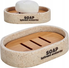 Szappantartó Bézs Bambusz Betét Fürdőszobai Szappantartó