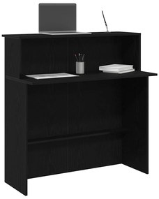 recepciós pult fekete 100x50x103,5 cm szerelt fa