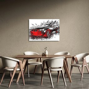 Kép - Festett autó akció közben (üvegen) (70x50 cm)
