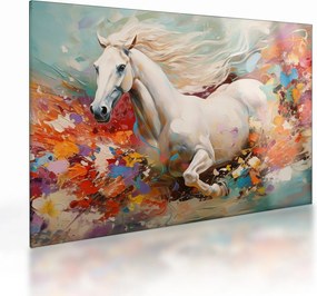 Üveg kép - Egy ló festése (70x50 cm)