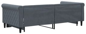 sötétszürke kihúzható bársony heverő 90 x 190 cm