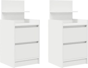 vidaXL 2 db fehér éjjeliszekrények 2 fiókkal 38x34x80 cm