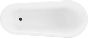 Mexen, Mexen Retro wanna wolnostojąca 170 x 75 cm, fehér/fekete, fekete lábak - 53251707575-70