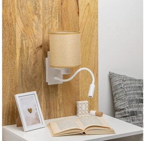 Brilagi - LED Fali lámpa NUBILA 1xE27/25W/230V +LED/3W fehér/világosbarna