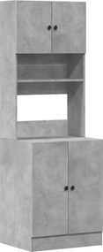 vidaXL betonszürke szerelt fa konyhaszekrény 60 x 50 x 180 cm