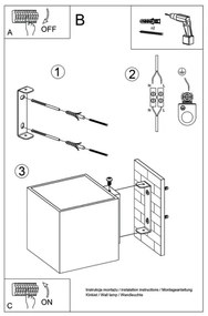 Sollux SL.0058 - Fali lámpa QUAD 1 1xG9/8W/230V szürke