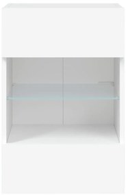 fehér falra szerelhető TV-szekrény LED-lámpákkal 40x30x60,5 cm