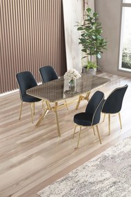 Lena étkezőgarnitúra, antracit-arany, 160 cm – TR240CHR2866
