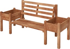 Outsunny Kerti Pad, 2 Személyes, Fa Pad Virágtartóval, Kerthez, Teraszhoz, Teherbírás 240 kg-ig, 184 x 59 x 95 cm, Sötétbarna | Aosom
