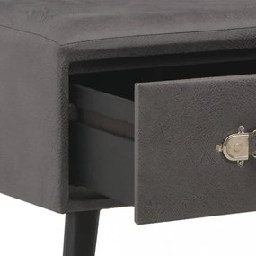 szürke műbőr pad fiókokkal 80 cm