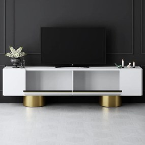 TV szekrény Bohem - White, Gold