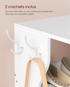 Keskeny cipőtartó, 9 szintes, 30 x 26,4 x 147 cm, matt fehér