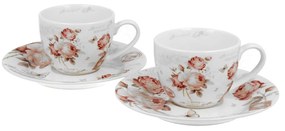 Porcelán vintage virágos eszpresszó kávés csésze 2 db szett Sesecja