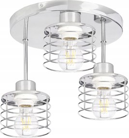 Lámpa plafon csillár magas loft huzal fix króm