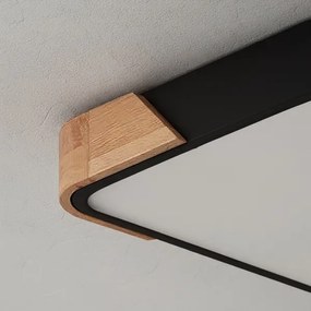 Brilagi - Fényerőszabályozható LED lámpatest PILANA LED/48W/230V tölgy/fekete 42x42 cm + távirányító