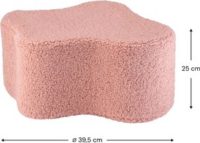 Rózsaszín buklé gyerek puff Cloud – Wigiwama