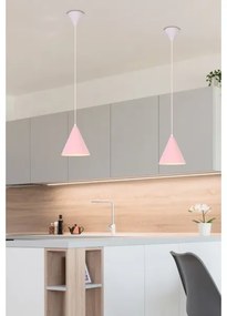 Csillár zsinóron VOSS 1xE27/40W/230V rózsaszín/fehér