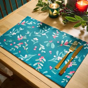 Textil tányéralátét szett 4 db-os 30x46 cm Holly and Mistletoe – Catherine Lansfield