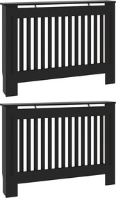 vidaXL Radiátor fedezék 2 pcs Fekete 112 x 19 x 81,5cm Faanyag