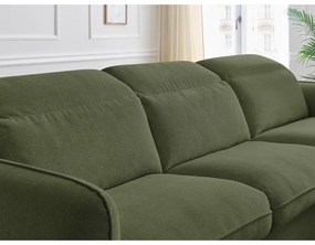 Zöld kinyitható sarokkanapé (variálható) Achille – Bobochic Paris