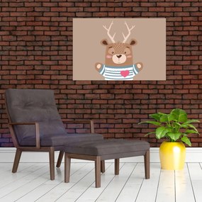 Kép - Szarvas csíkos ingben (90x60 cm)