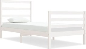 vidaXL Single fehér tömör fenyőfa ágykeret 90 x 190 cm