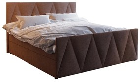 Franciaágy  Boxspring 200 cm Milagros 3 (sötétbarna) (matraccal és tárolóhellyel). 1047258
