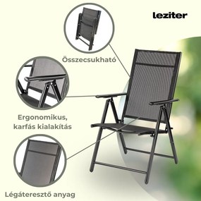 Lugo összecsukható fémvázas kerti szék fekete