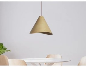 Tömörfa csillár zsinóron, 1xE27/60W/230V, Ø 33 cm, tömör tölgy/kaucsukfa