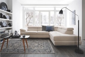 Ülőgarnitúra, világosszürke, szövet, jobbos, BUTON P