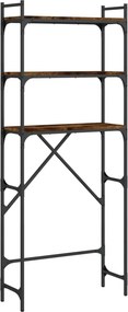 vidaXL füstös tölgy színű szerelt fa mosógéppolc 67 x 25 x 163 cm