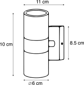 Okos kültéri fali lámpa fekete IP44 2 WiFi GU10-zel - Duo